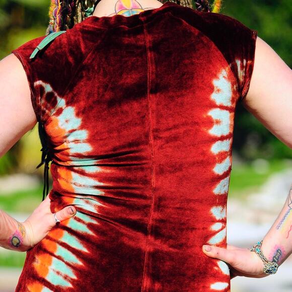 Womens Baby Doll Dress Size Large Handcrafted Artisan Sewn Hippie Coquette Party - Picture 6 of 6